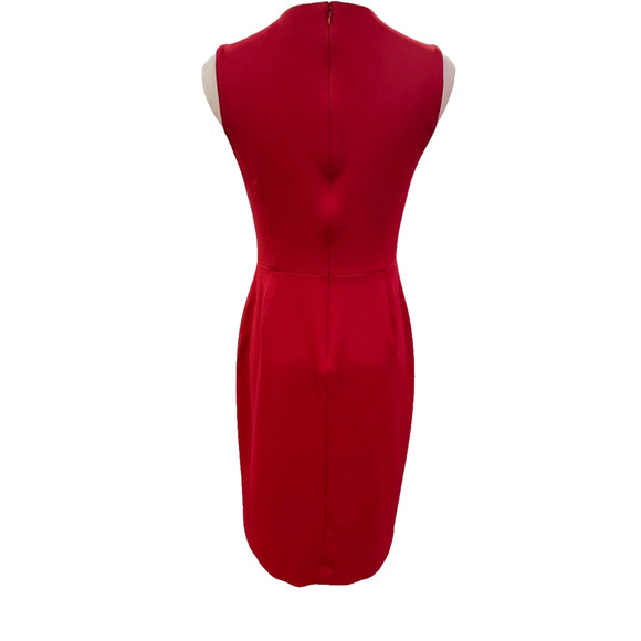 Banana Republic Saucy Red Bodycon Deep V Neck Sleeveless Dress Size 2 - Picture 3 of 9